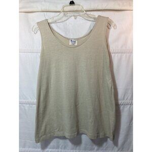 Vintage 60s Contoure International Quality Mills Basic Tank Top Beige Size Large